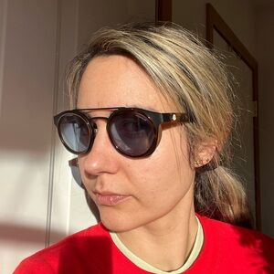 Moncler sunglasses tortoise/ bluish tint lenses